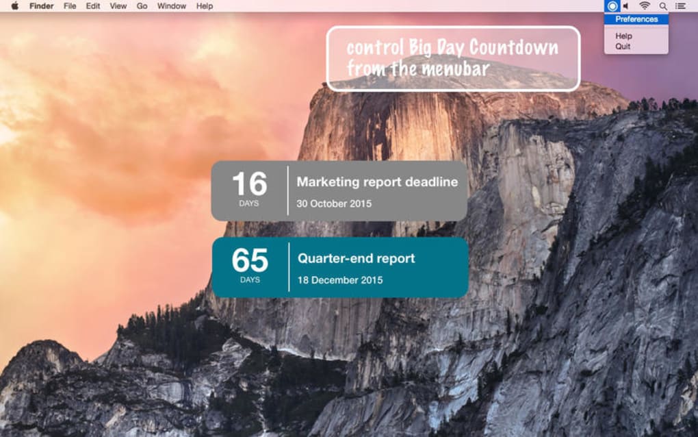 countdown app for desktop, mac