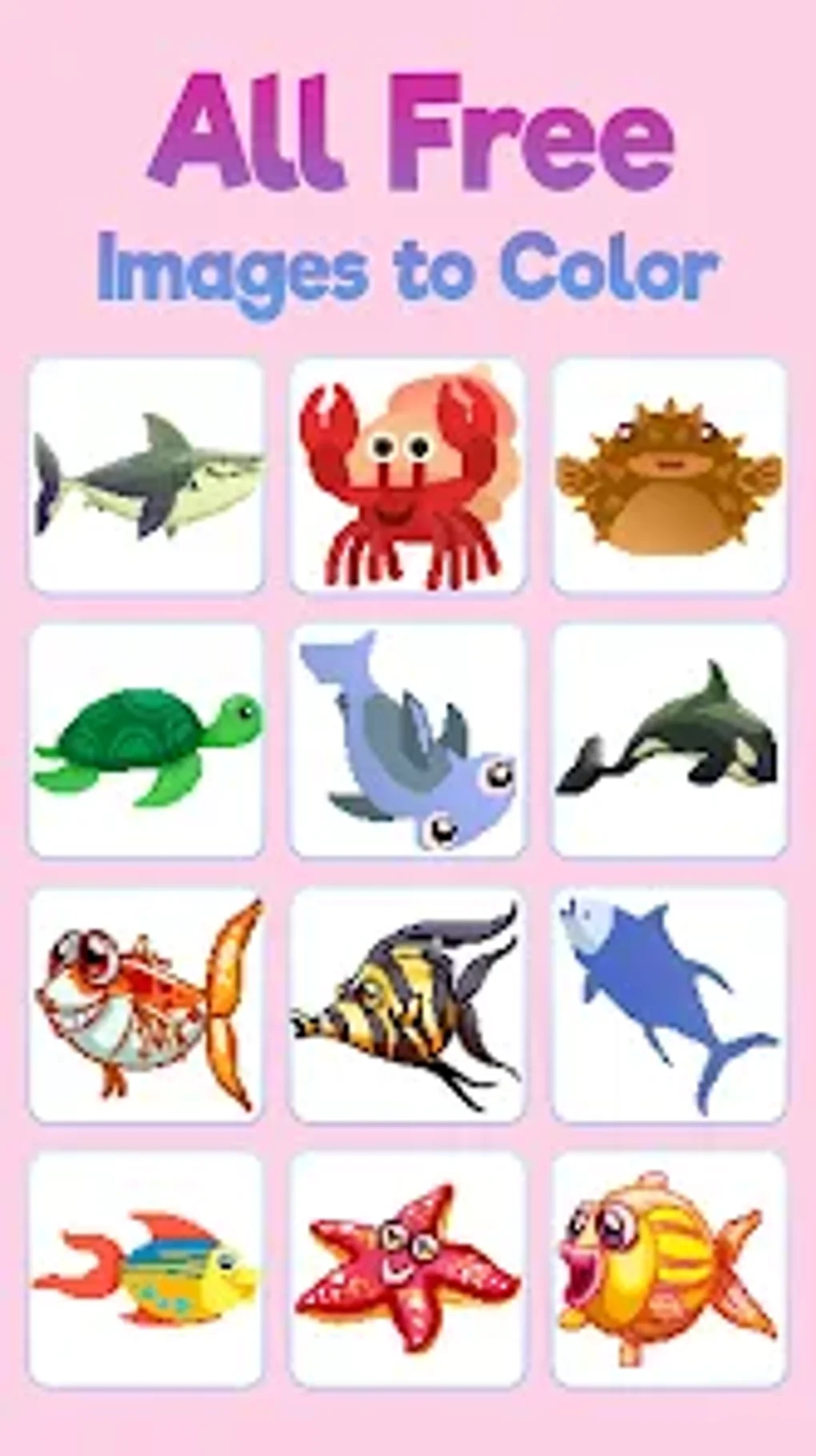 Sea Animals Color By Number