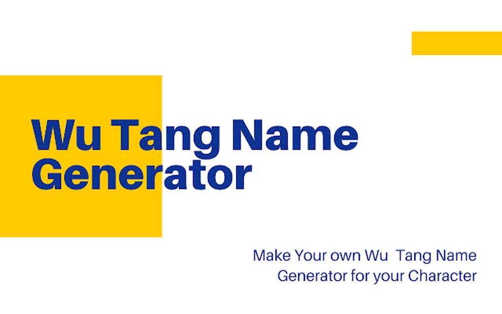 Wu Tang Name Generator Wu Tang Clan Names for Google Chrome Extension Download