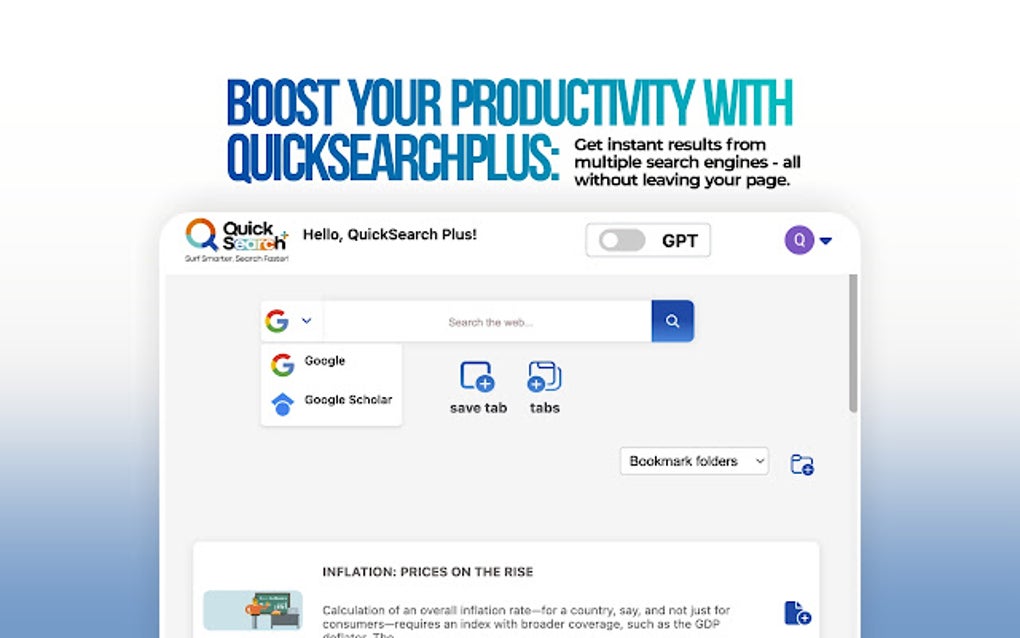 QuickSearch+ para Google Chrome - Extensión Descargar