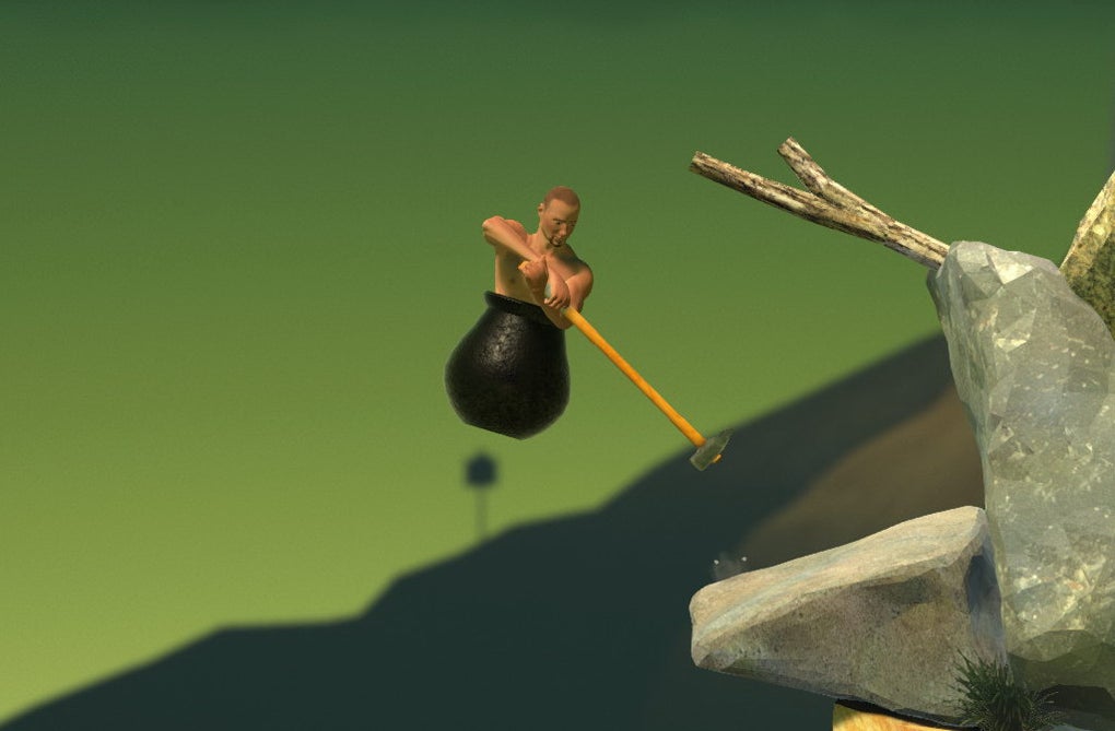 Getting Over It with Bennett Foddy is a game about using a sledgehammer to  climb a mountain 