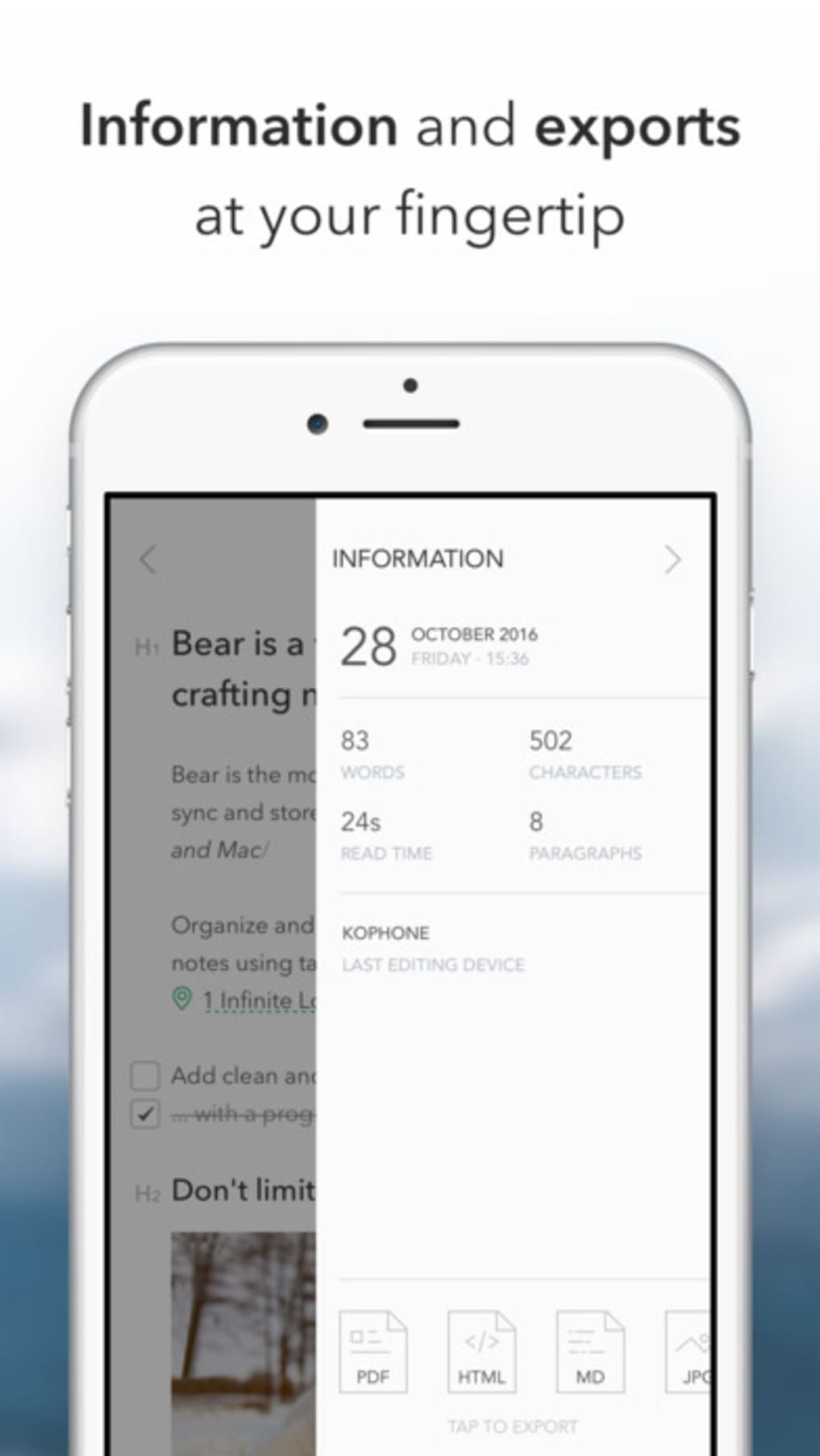Bear note-taking app
