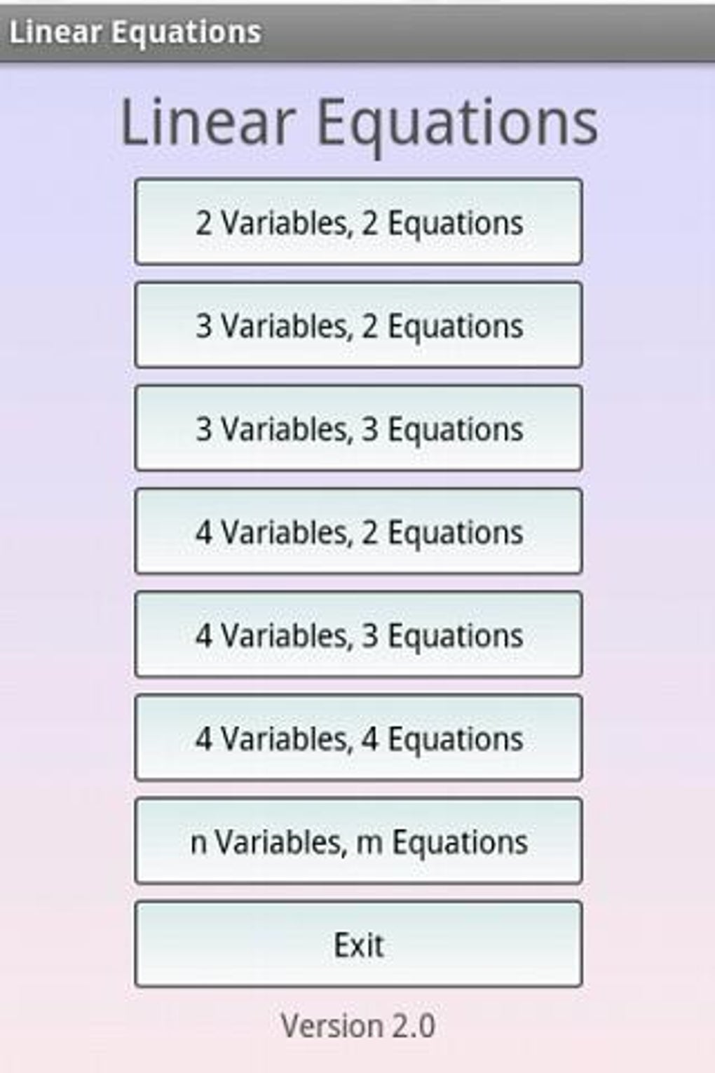 Android 용 Linear Equations Solver - 다운로드