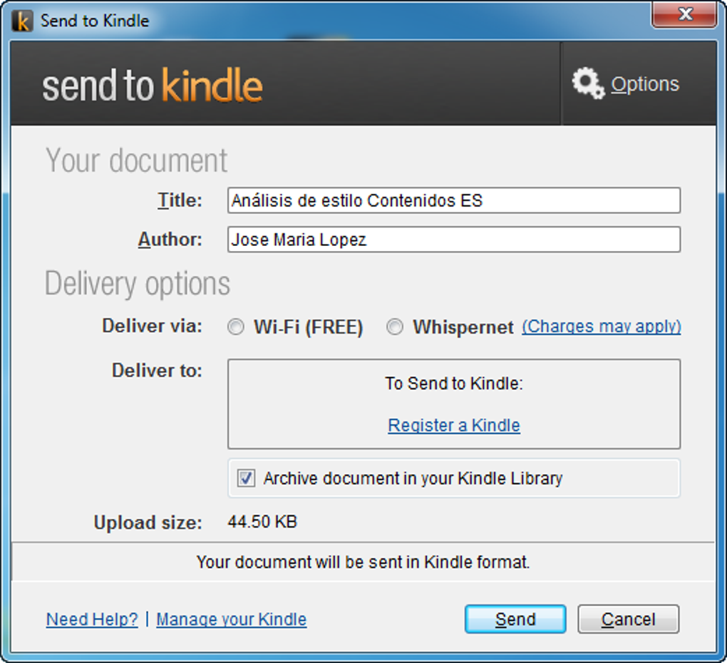 Send To Kindle Download