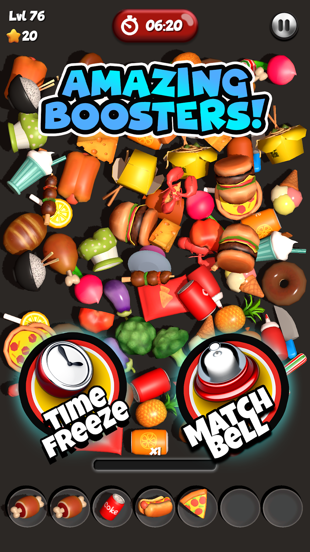 Food Match 3D: Tile Puzzle для Android — Скачать