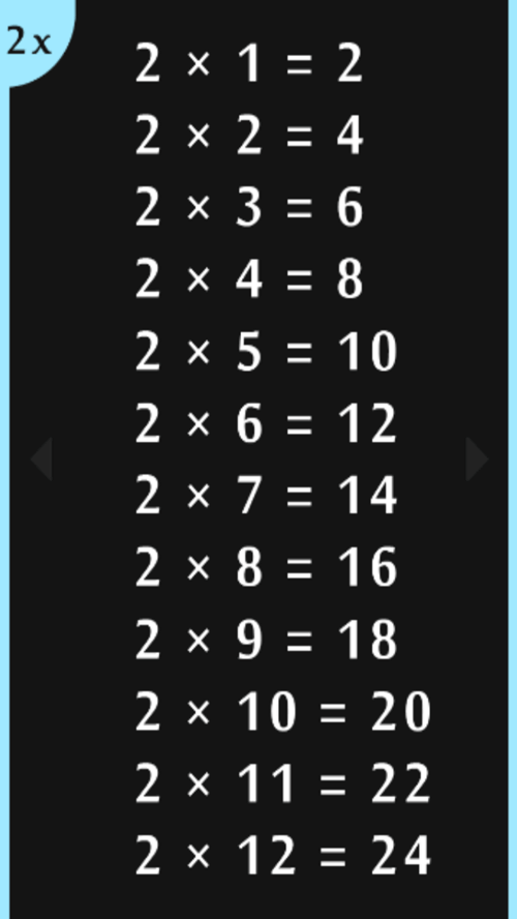 Times Tables Chart for Android Download