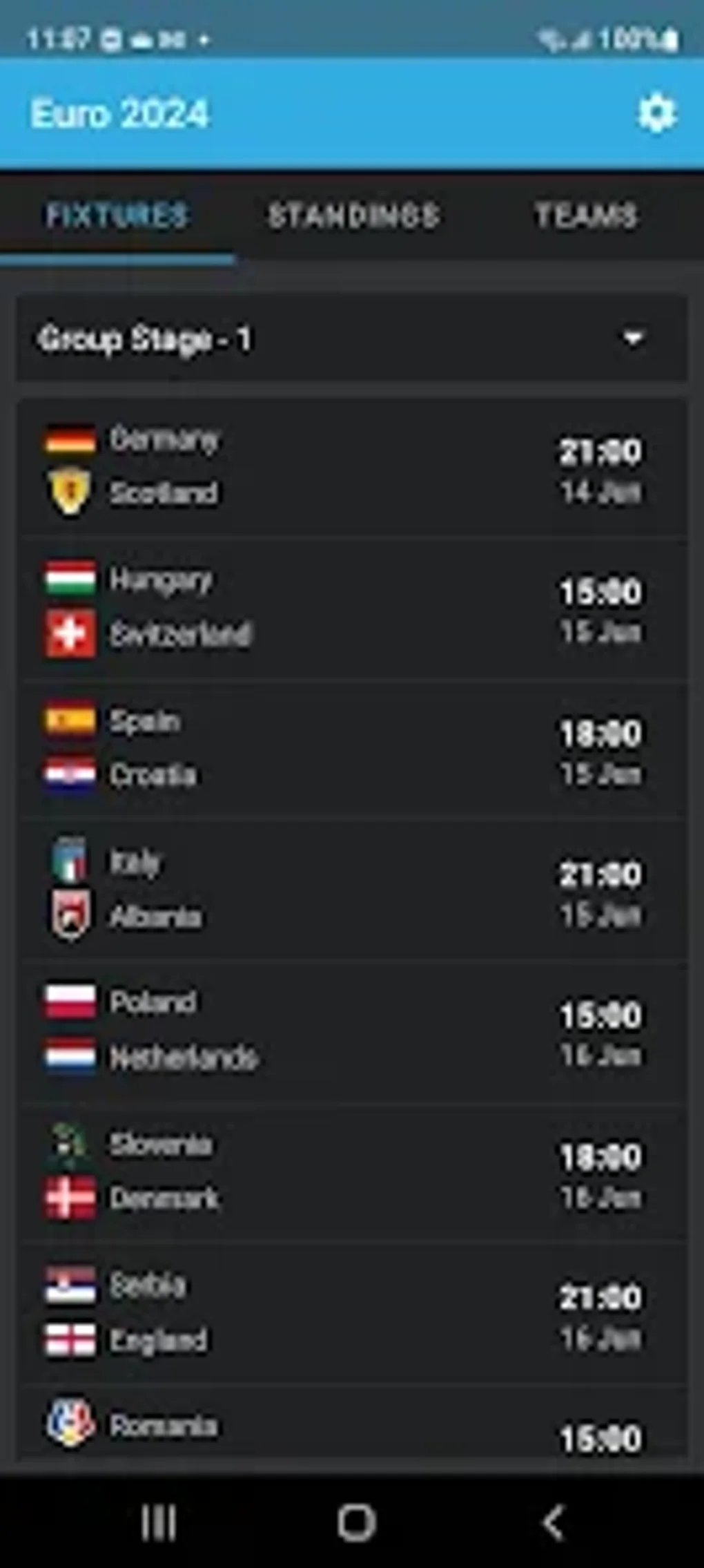 Live Scores for Euro 2024 para Android Download