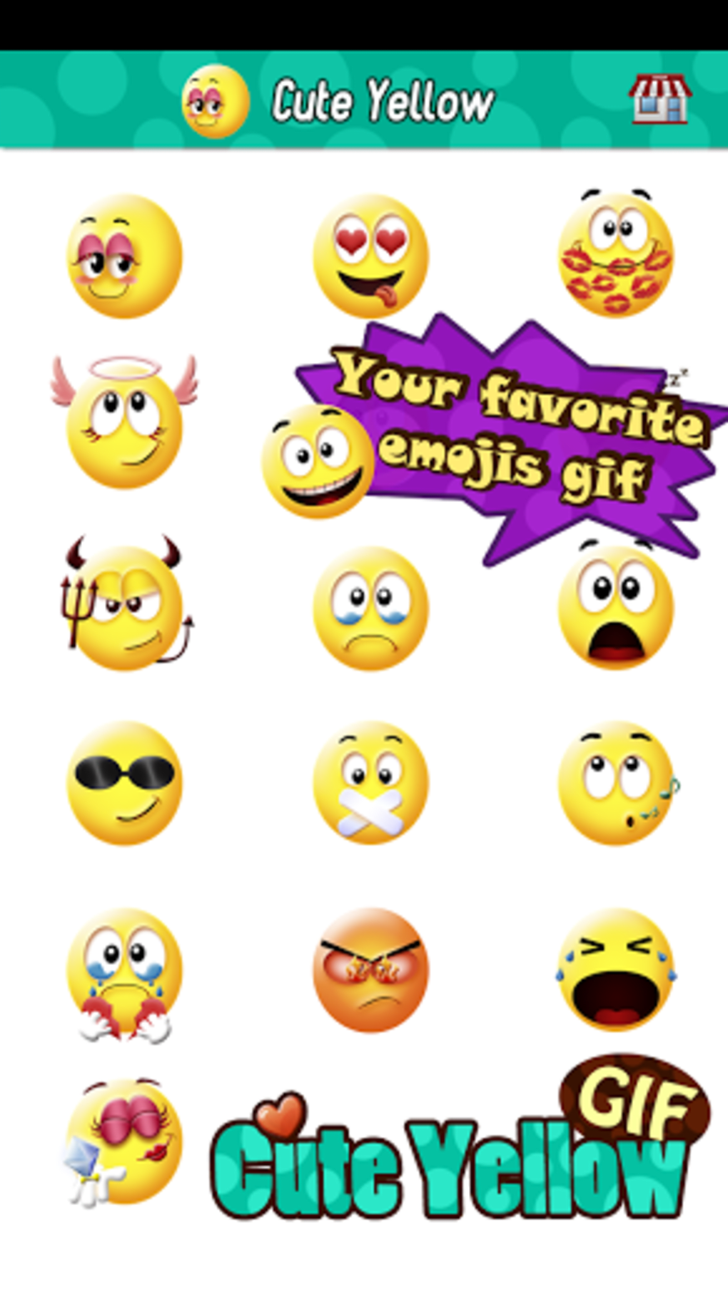 Android 용 Cute Smiley Gif Emoji Sticker - 다운로드