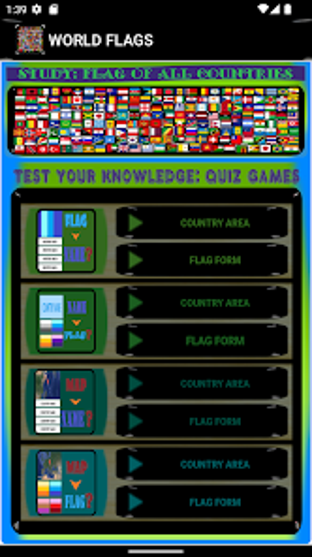 world flags quiz map