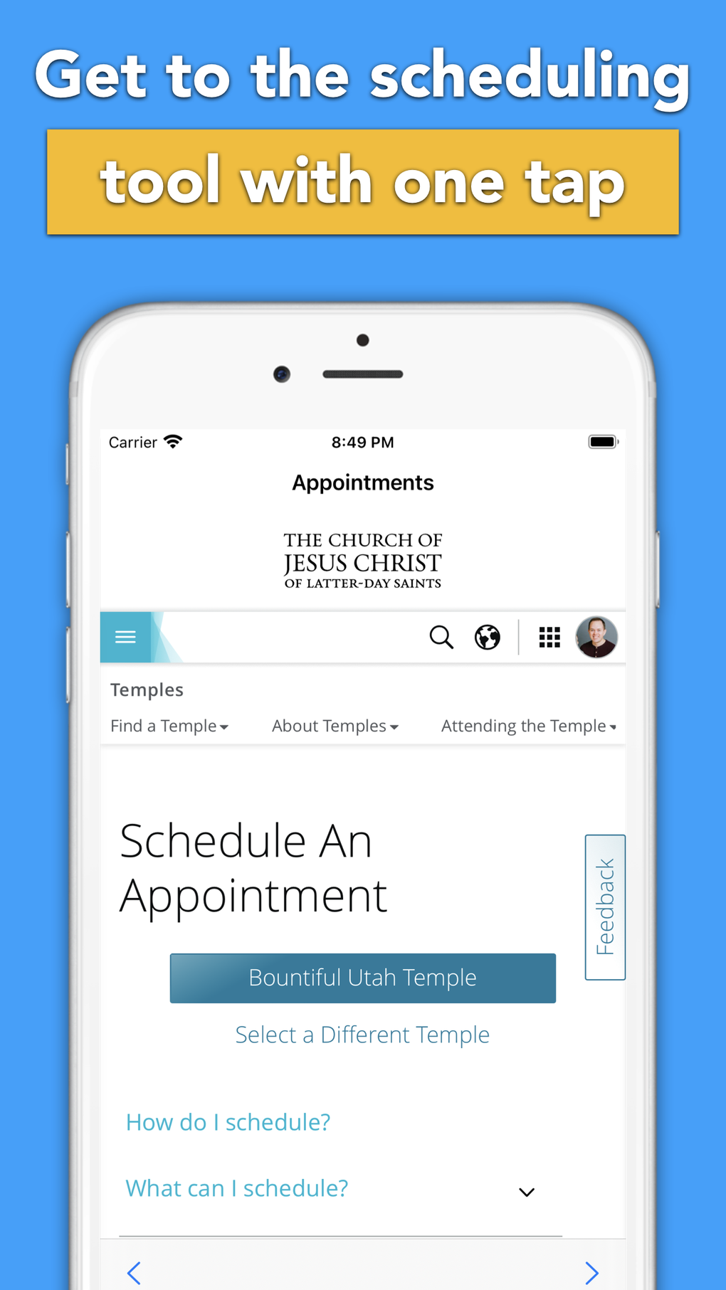 Temple Appointment Scheduling For IPhone - Download