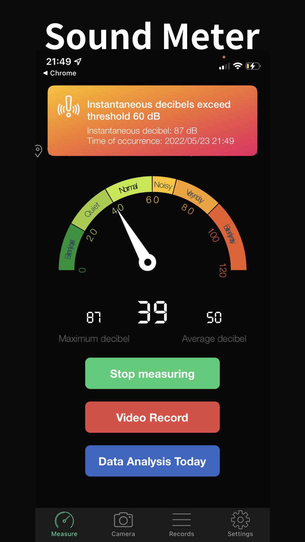 Decibel Meter: Sound dB Level для iPhone — Скачать