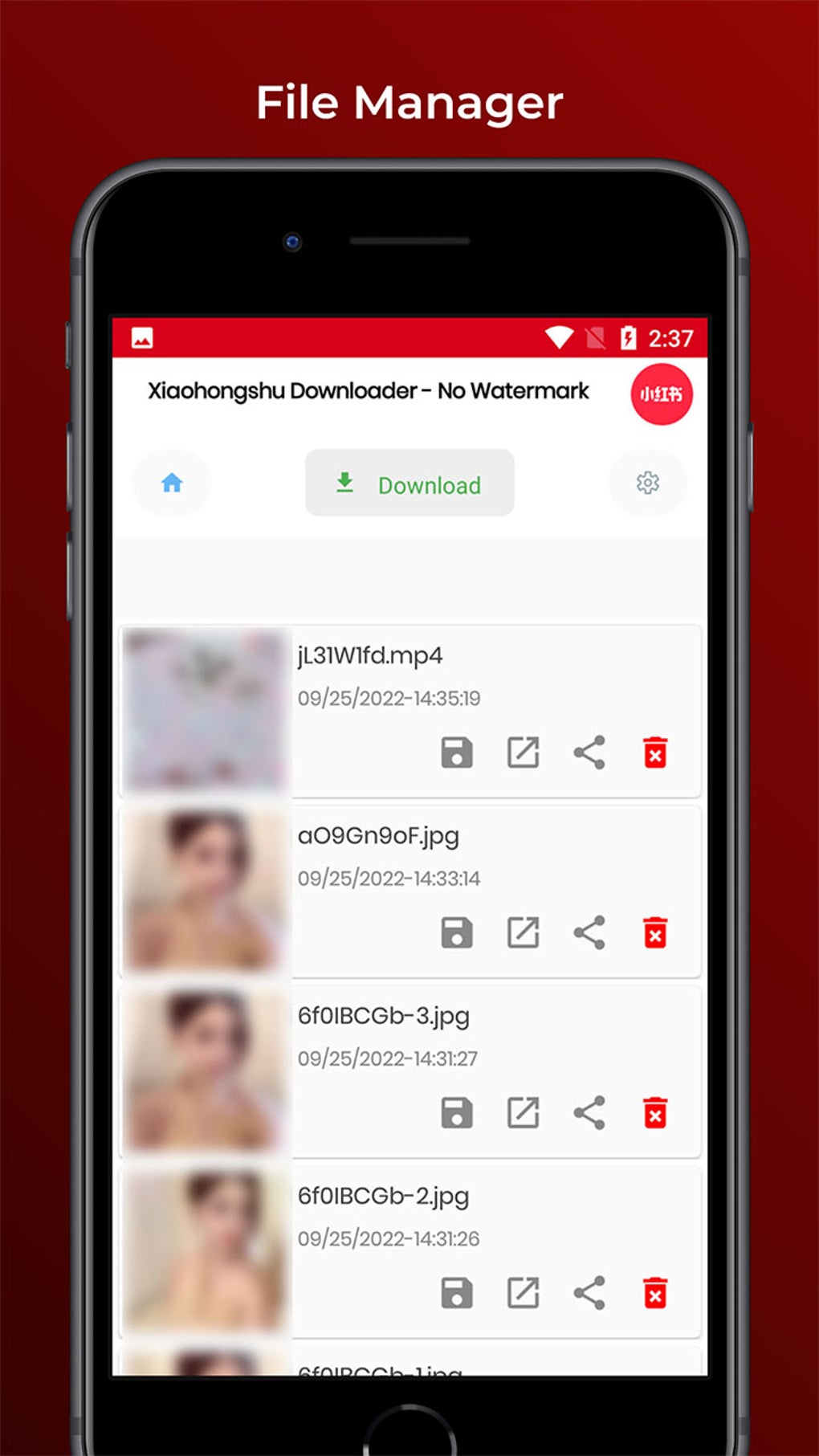 Downloader for 小红书 No Logo для Android — Скачать