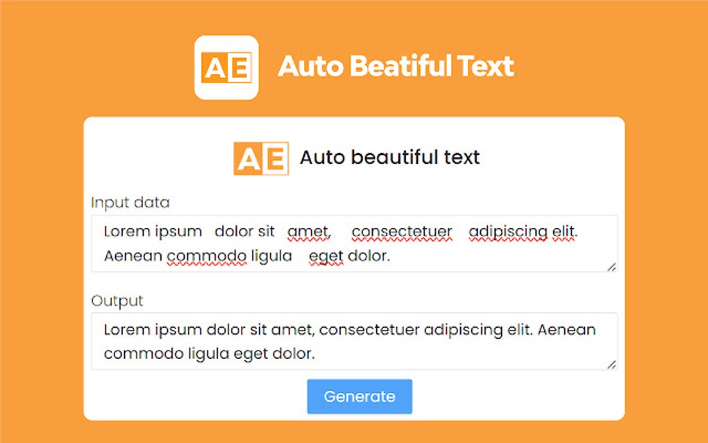 Auto beautiful text для Google Chrome - Расширение Скачать
