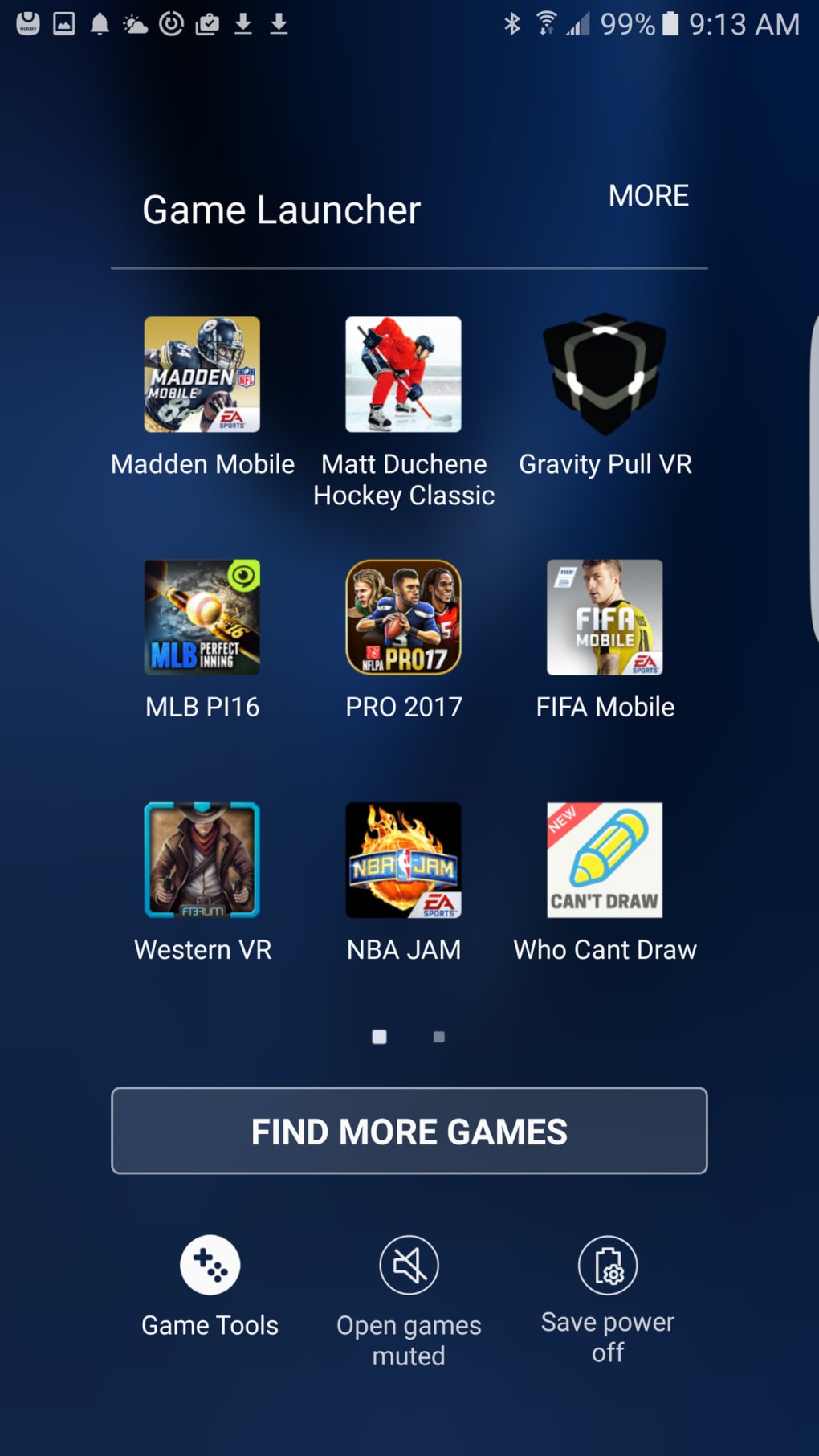 Game Launcher, Aplicativos e Serviços