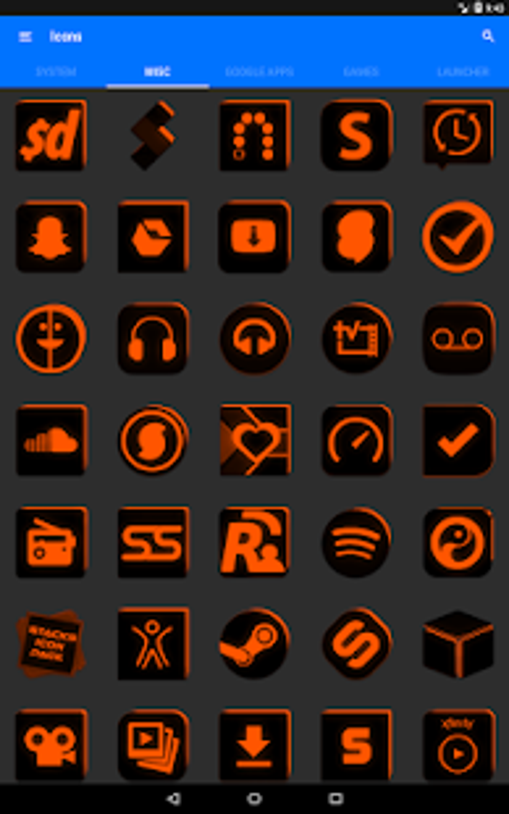 Flat Black and Orange Icon Pack Free APK for Android - Download