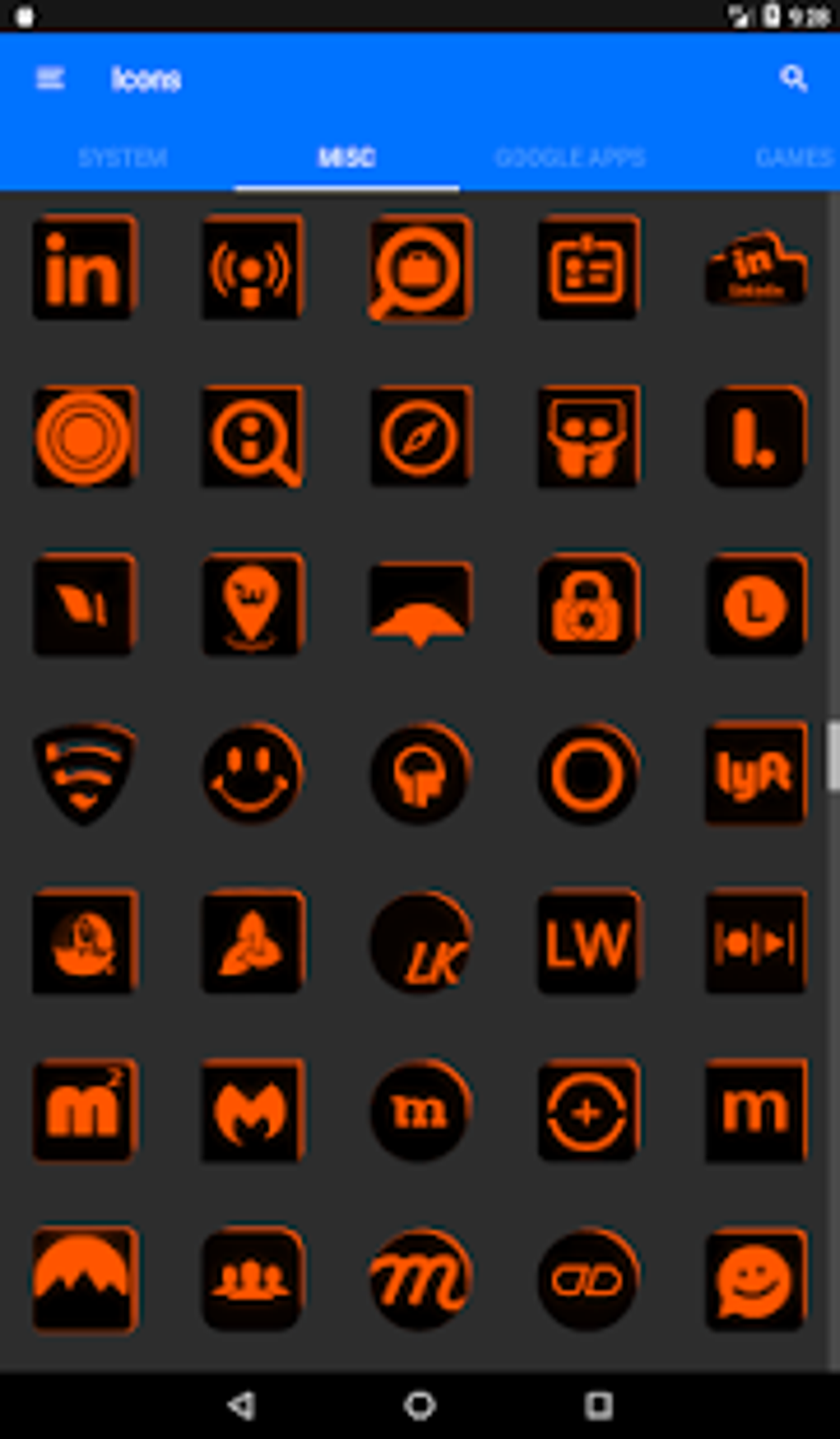 Flat Black and Orange Icon Pack Free APK for Android - Download