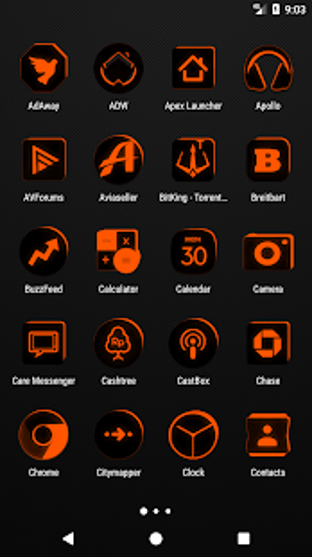 Flat Black and Orange Icon Pack Free APK for Android - Download