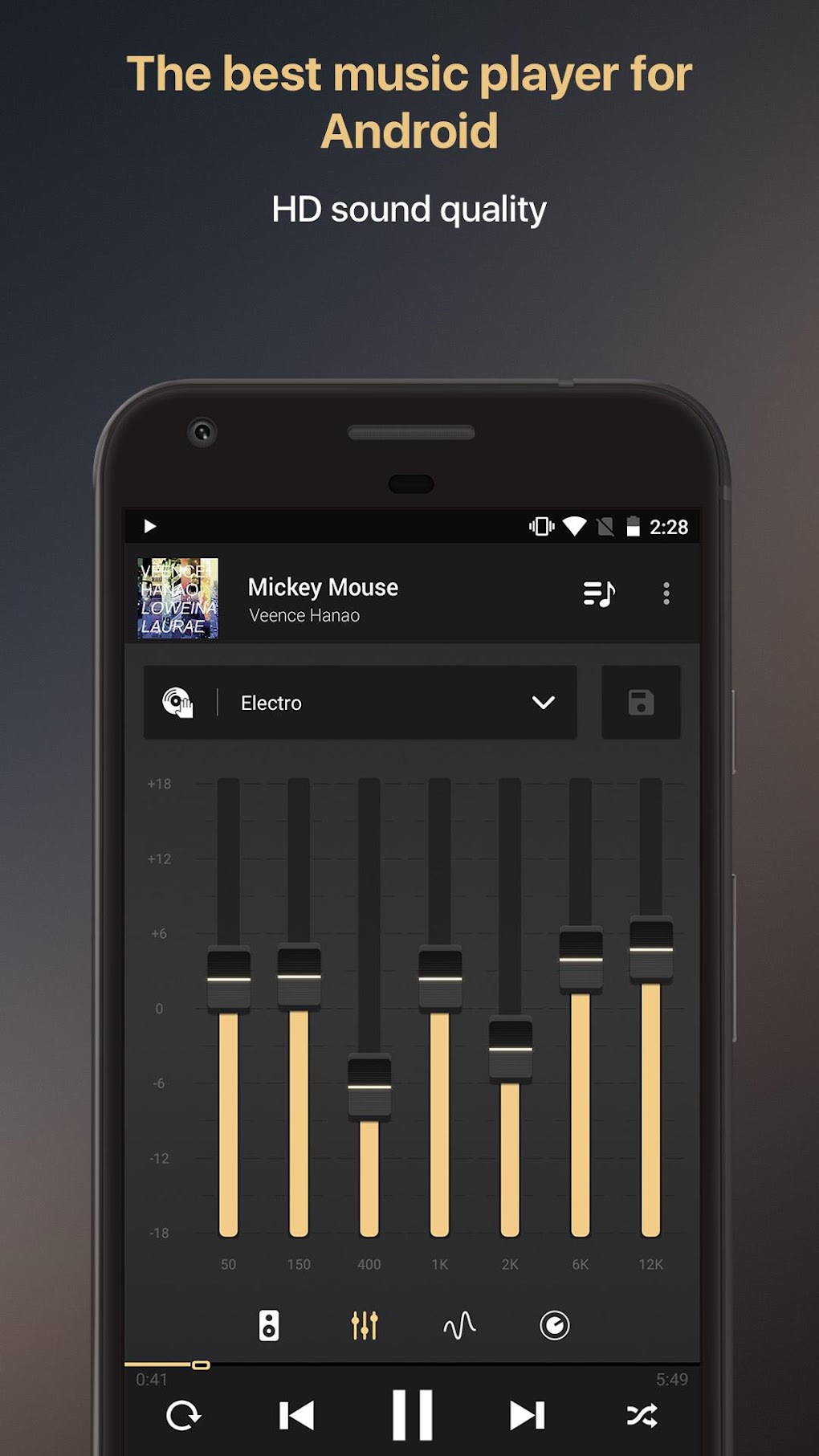 Skinnende skraber brugt Equalizer music player booster for Android - Download