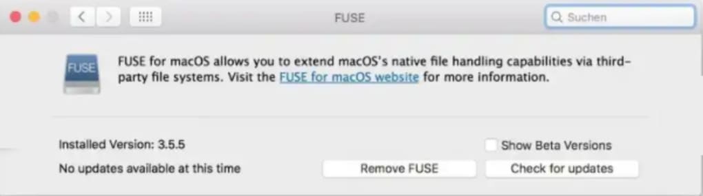 macfuse unable to contact update server