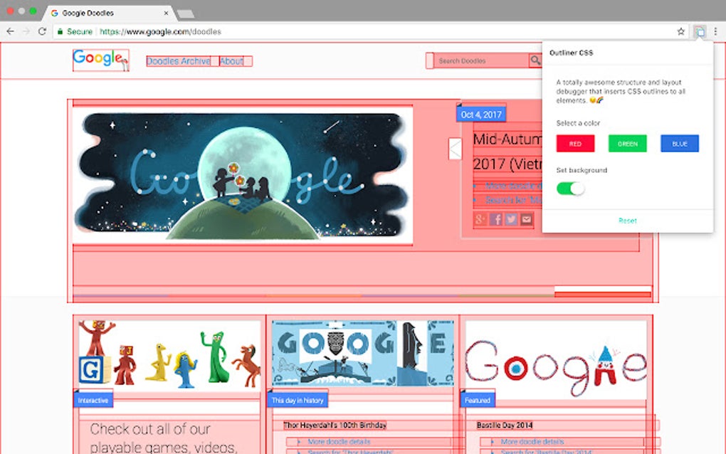 Outliner CSS for Google Chrome - Extension Download