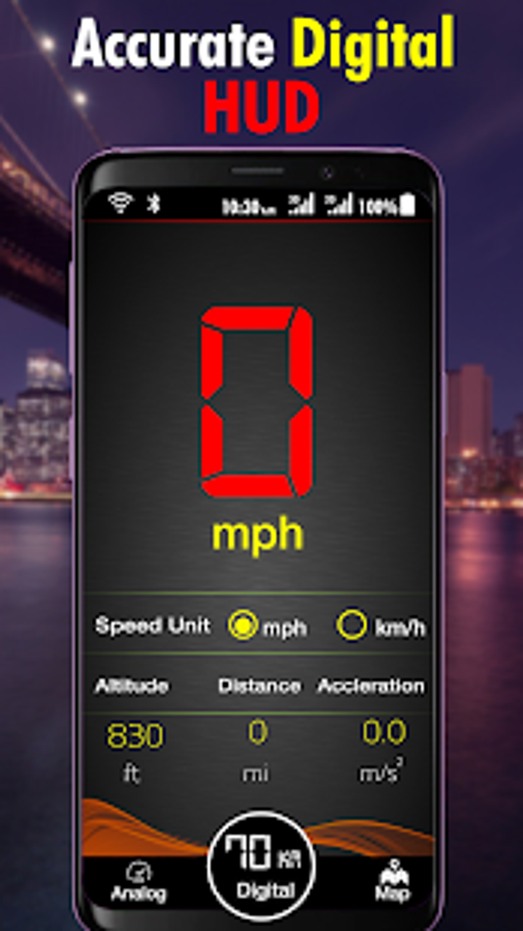 GPS Speedometer Odometer: Digital-HUD Trip Meter для Android — Скачать