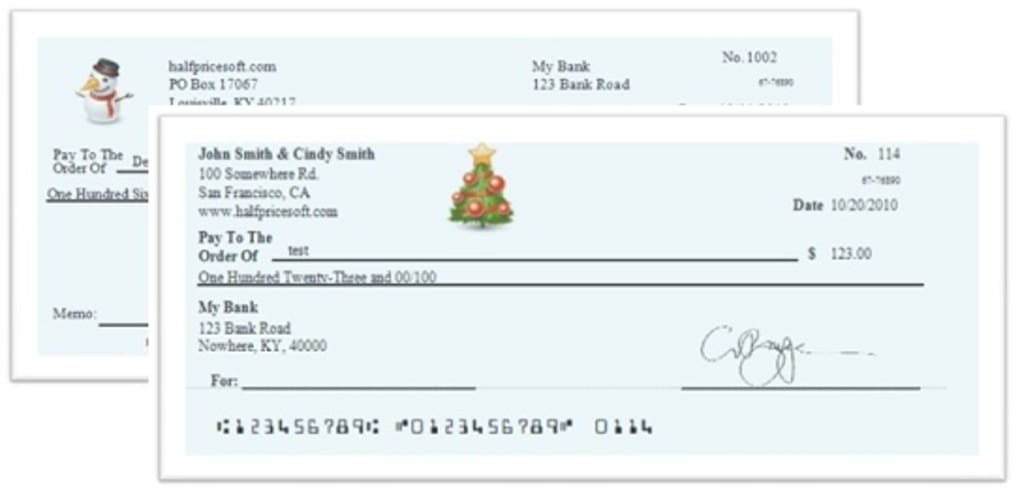 personal check printing software free download