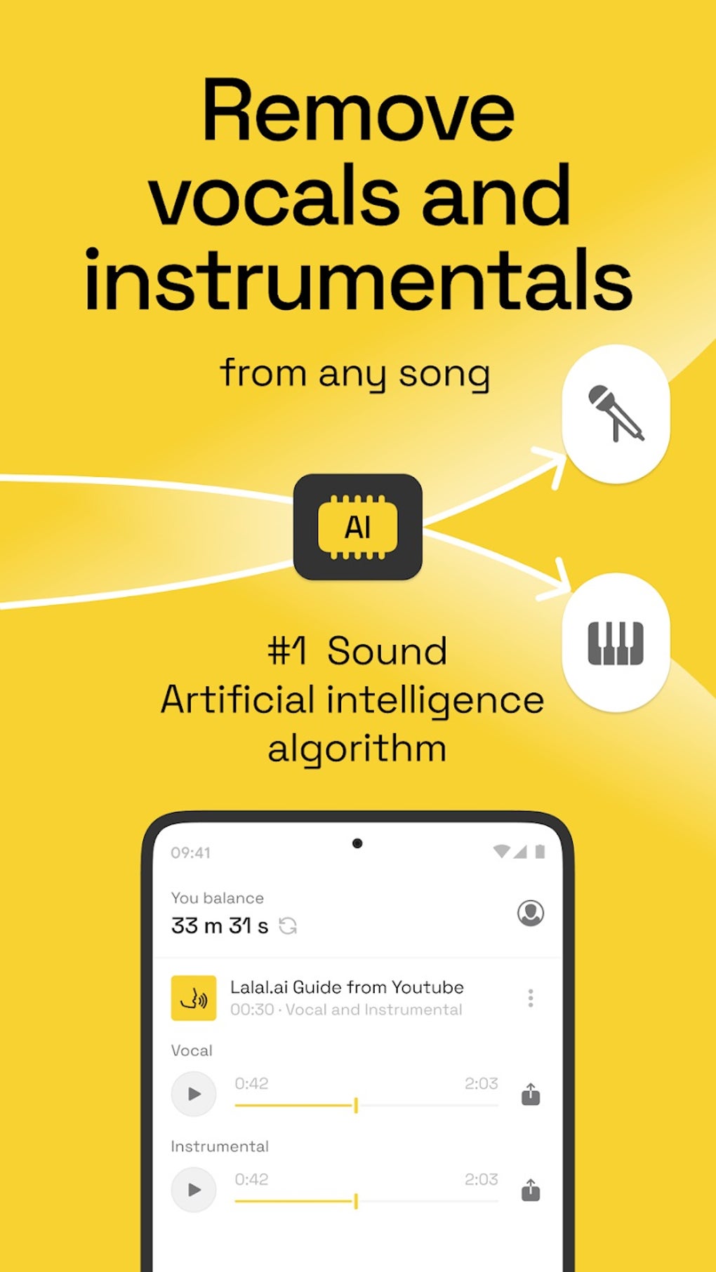 LALAL.AI: AI Vocal Remover для Android — Скачать