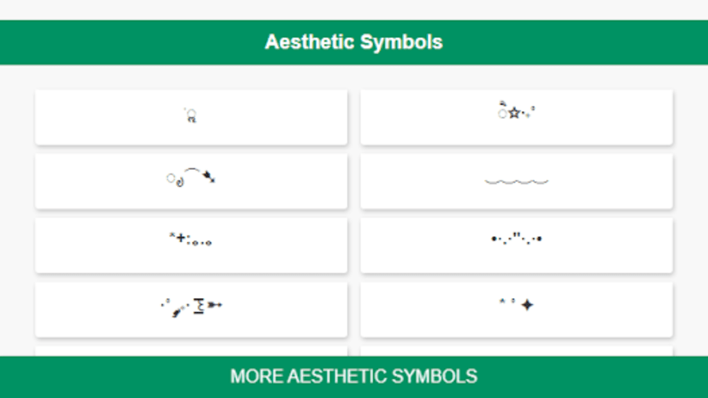 Esthetic symbols