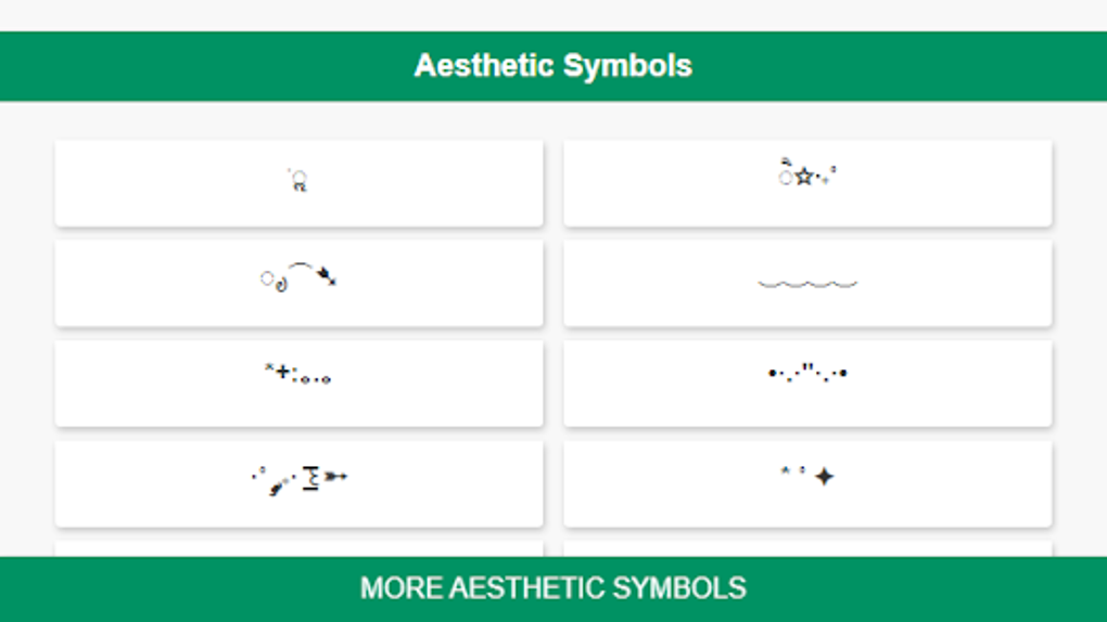 Esthetic symbols