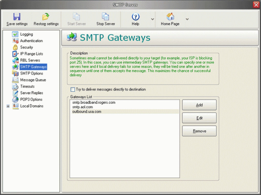 Accept mail. SMTP сервер. Сервер SMTP как узнать свой. Start Server. Launch сервер pro5.