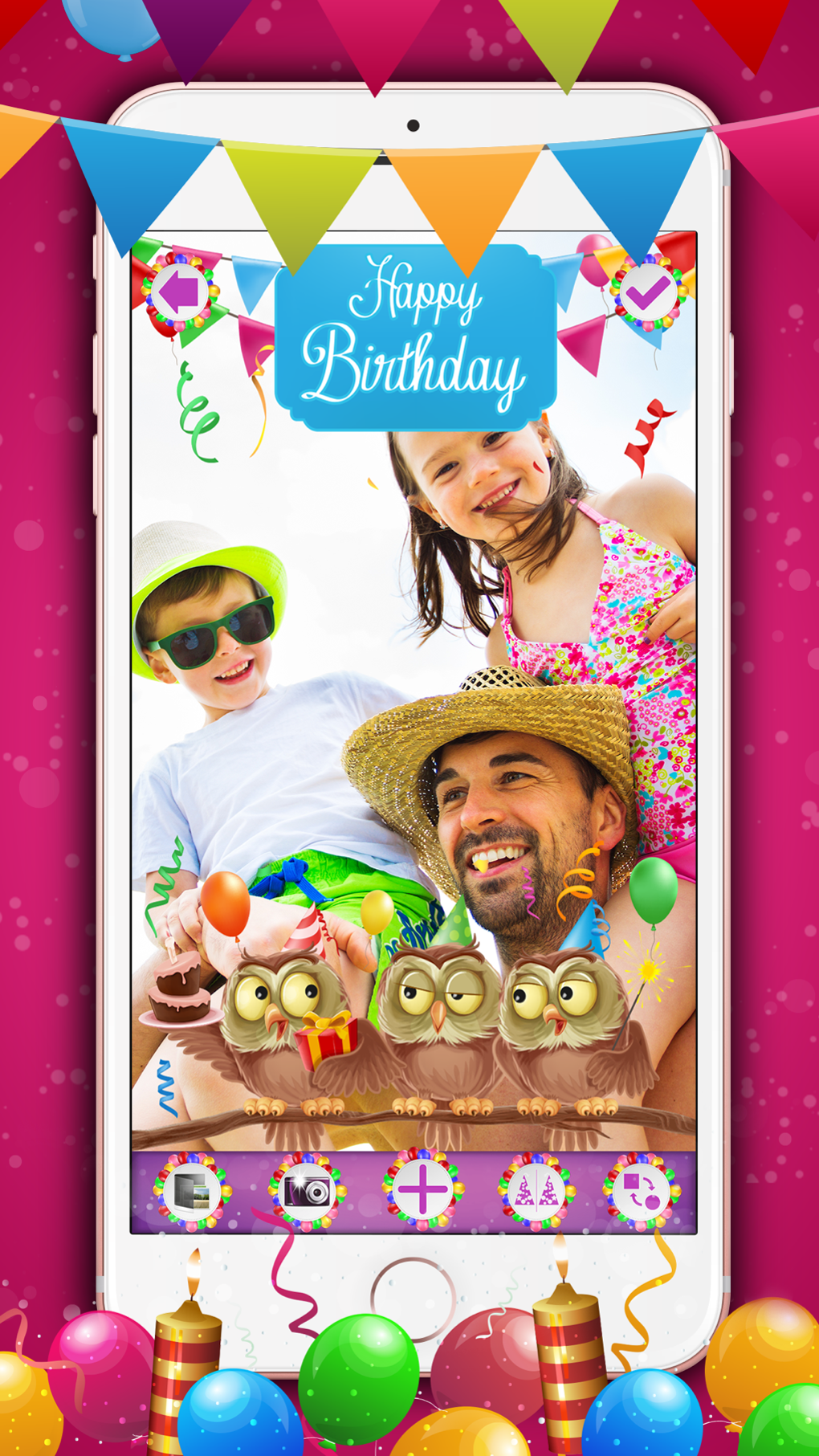Birthday Photo Montage Frame for iPhone Download
