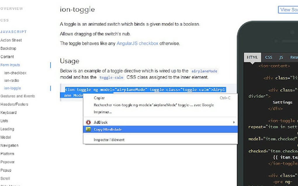 Copy html in jade for Google Chrome - Extension Download