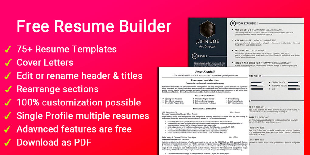 Free Resume Builder Cv Maker Templates Pdf Formats Apk For