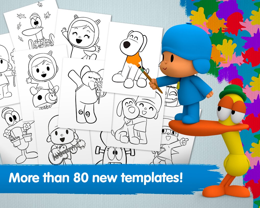 Drawings To Paint & Colour Pocoyo - Print Design 013