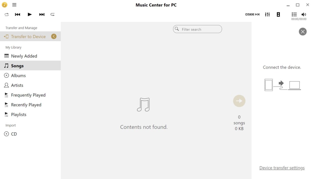 sony music center for pc import playlists
