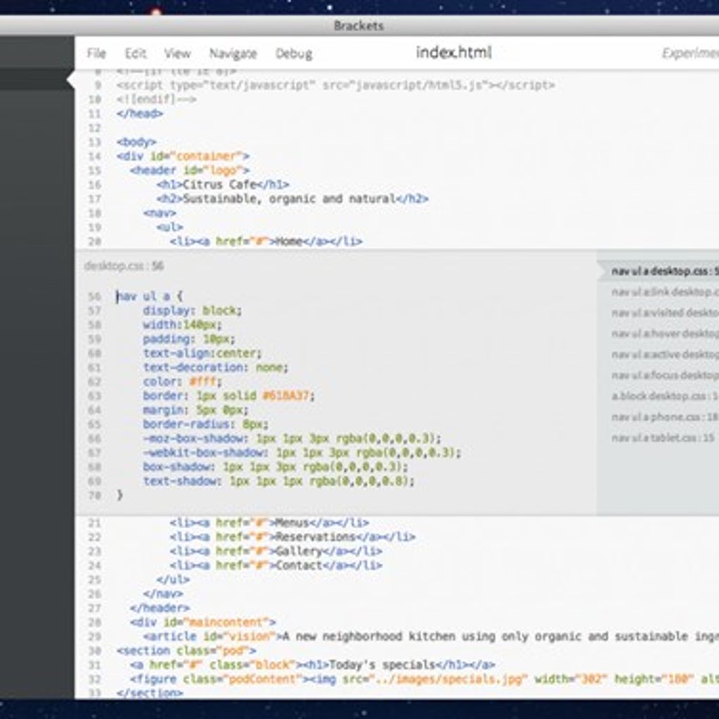 Brackets download the new version for iphone
