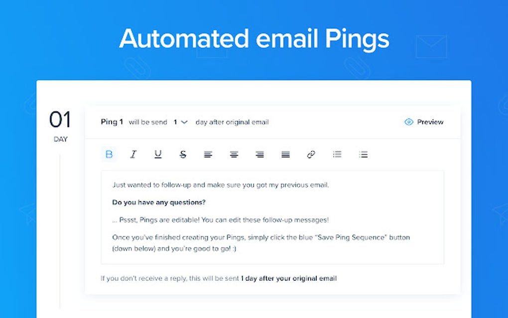 Send email one time. Mail time.