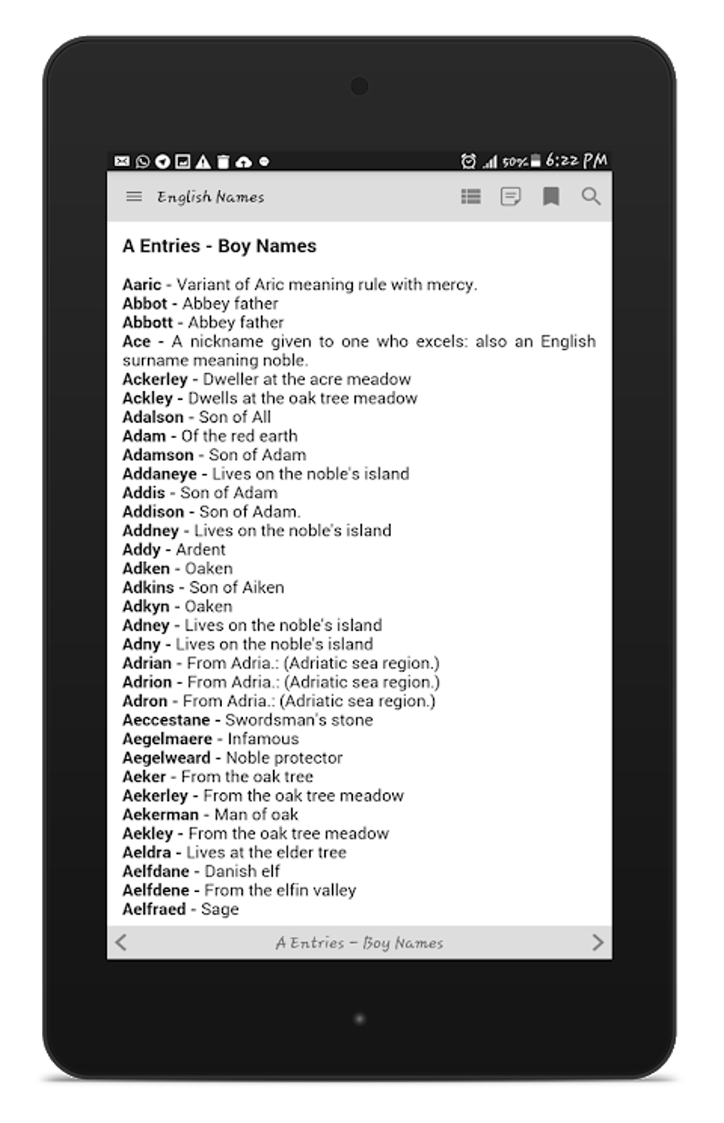 English Names And Meanings APK Android 