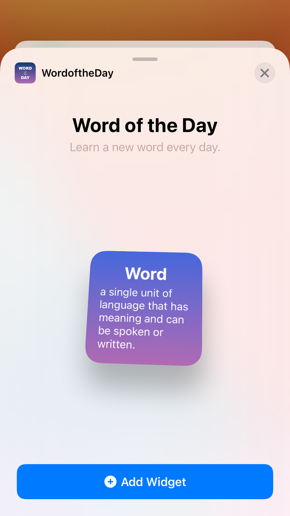 Word of the Day: Widget для iPhone — Скачать