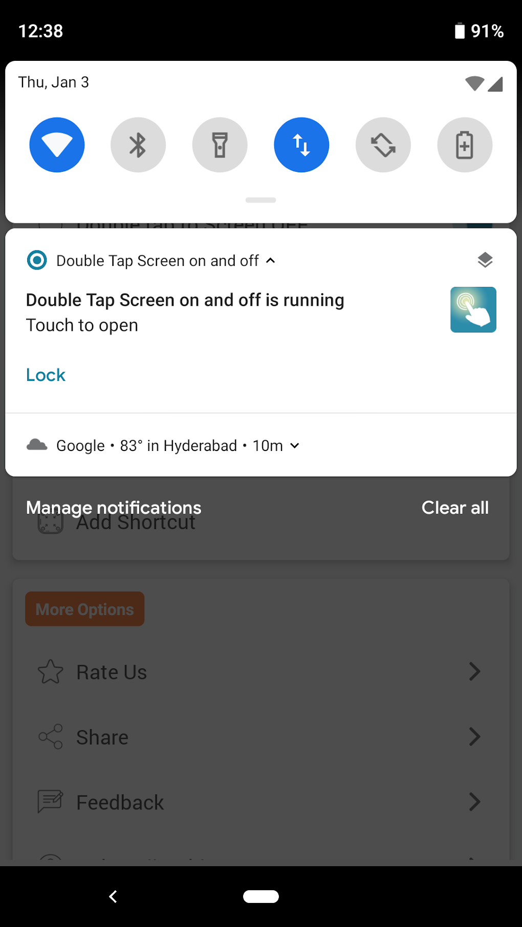 double tap screen off oneplus nord