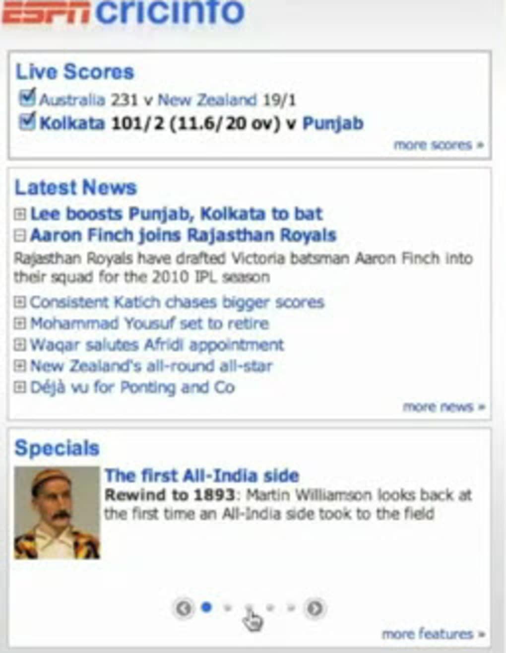 cricinfo live cricket streaming