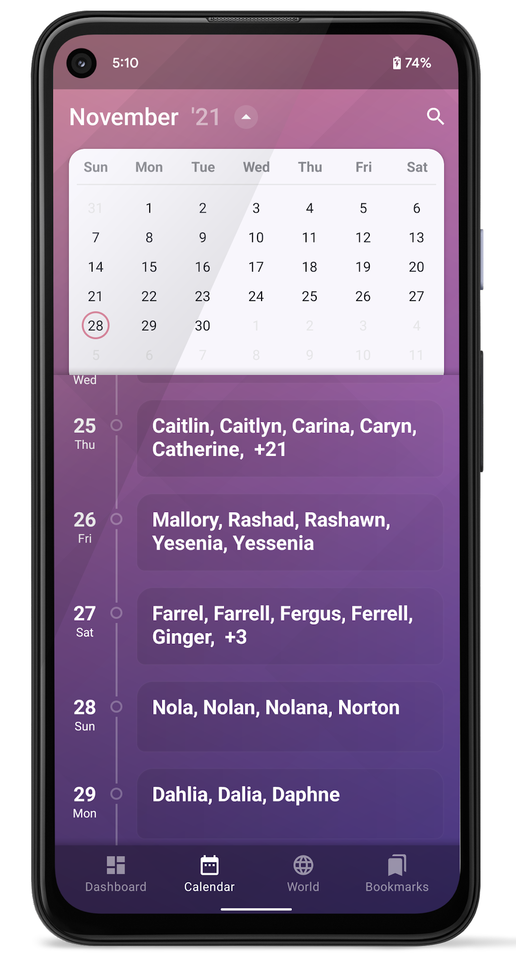 Name Day Calendar APK Android 