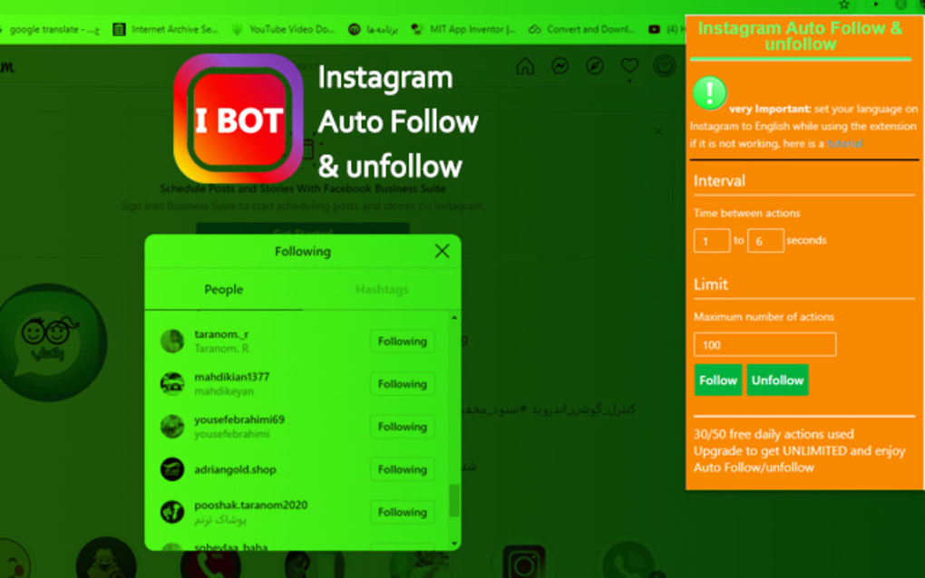 optie Theseus Elektrisch do automatic follow & unfollow on Instagram for Chrome - Download