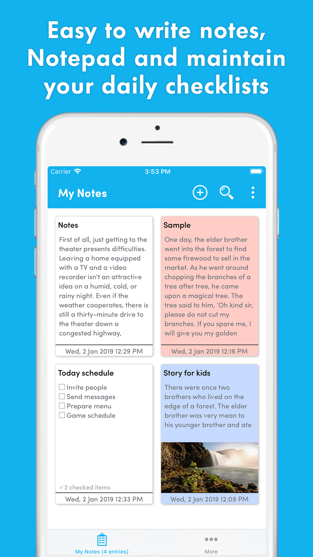 My Notes - Notepad Checklists for iPhone - Download