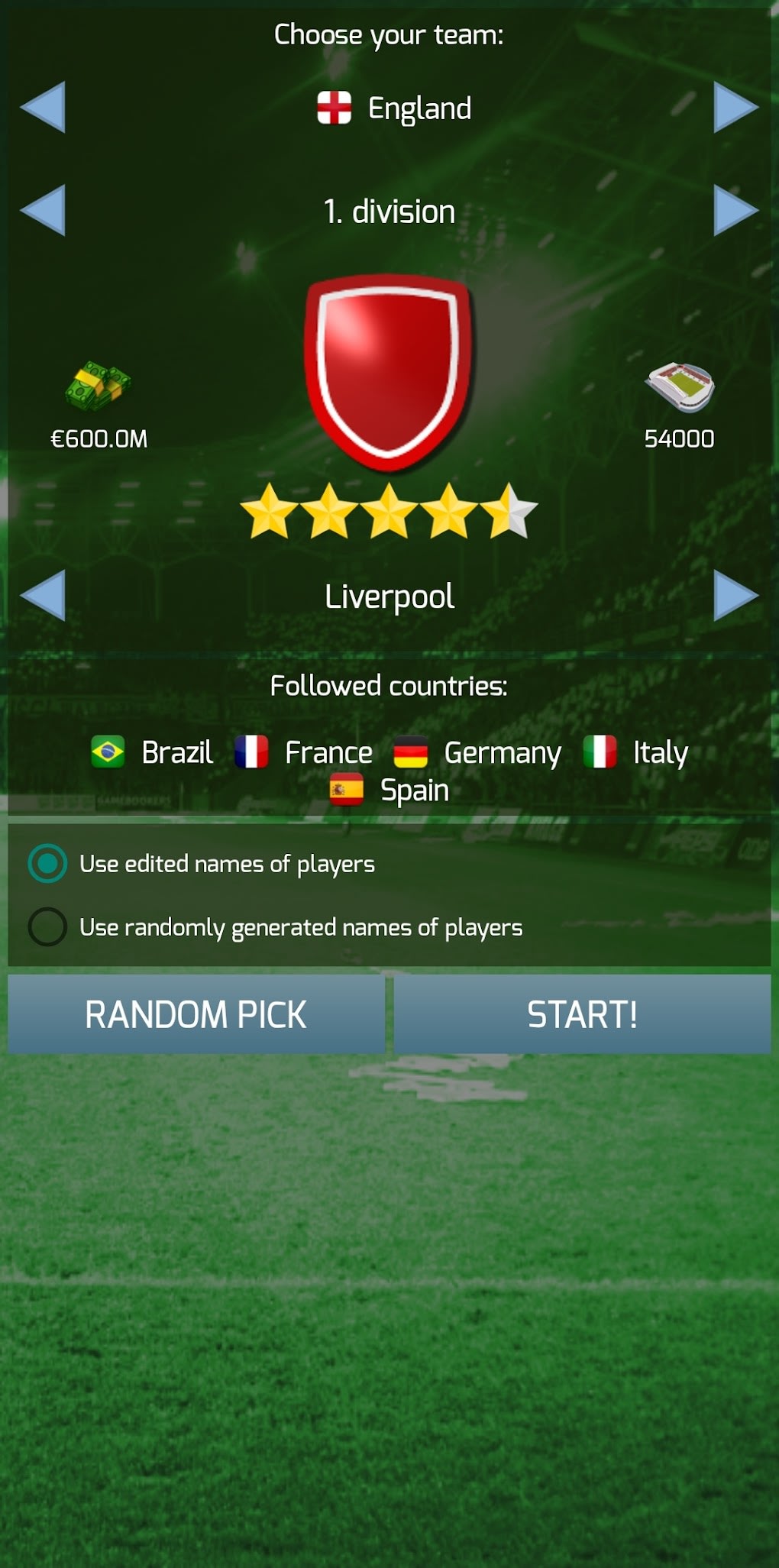 Simulador Internacional de Futebol - Download do APK para Android