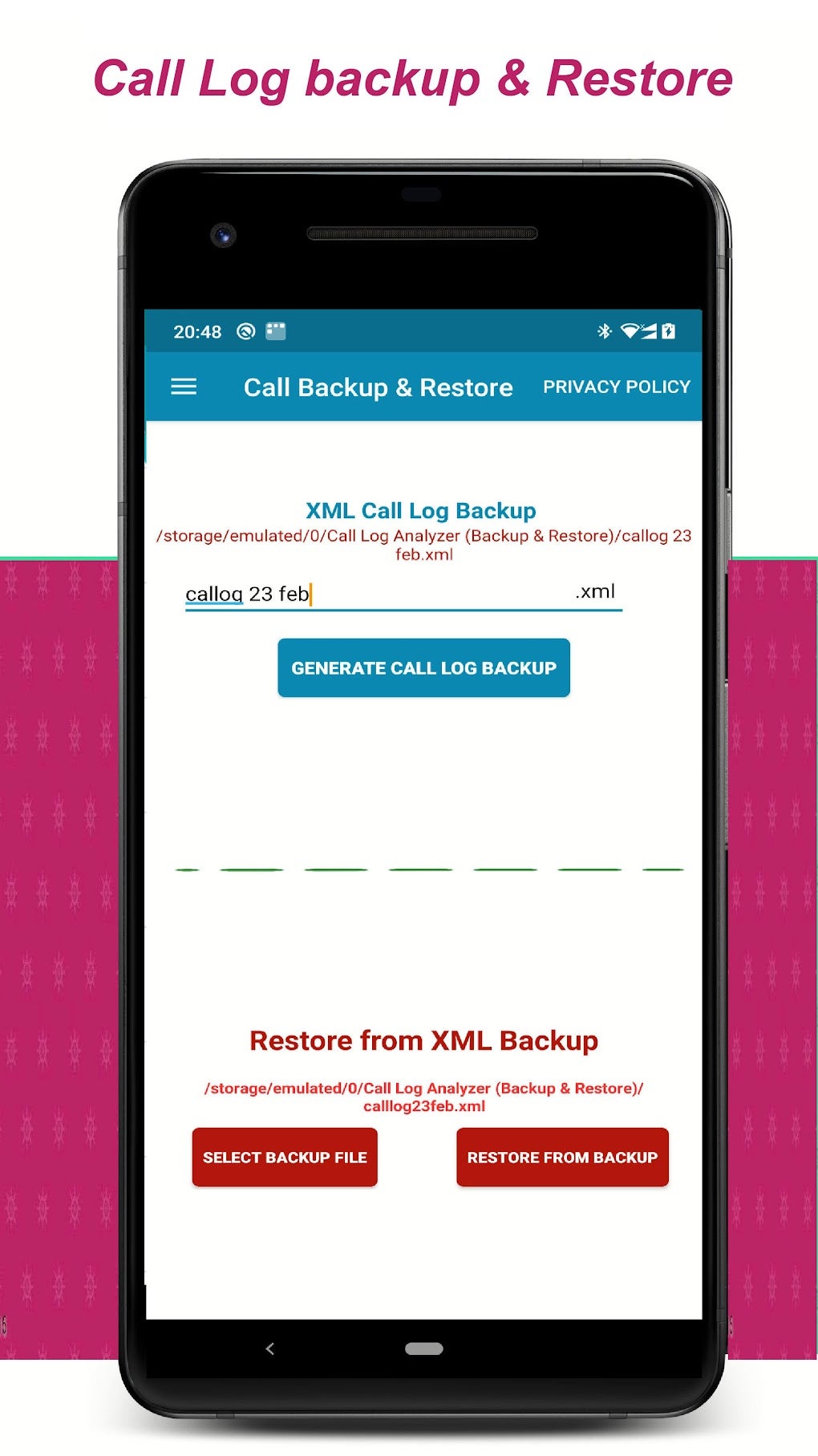 Call Log Backup Restore XML with PDF Reports APK для Android — Скачать