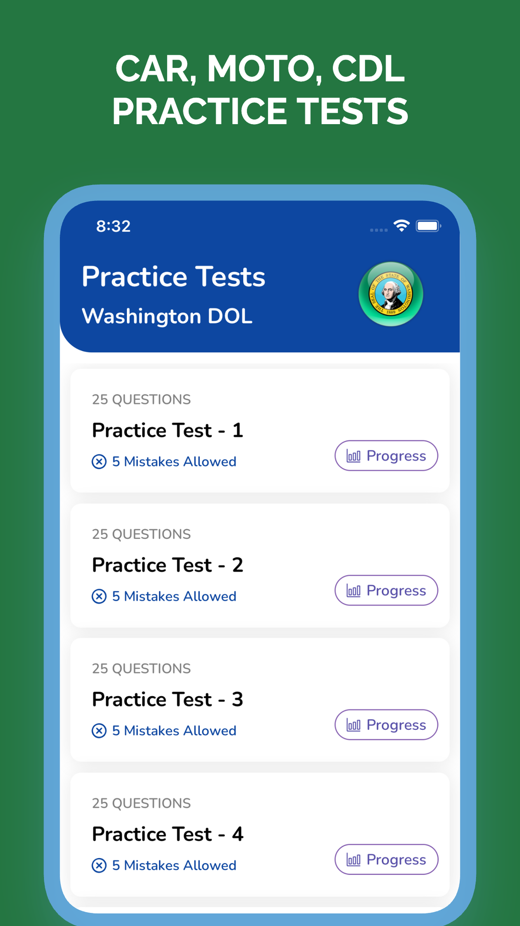 Washington DMV Permit Test สำหรับ IPhone - ดาวน์โหลด