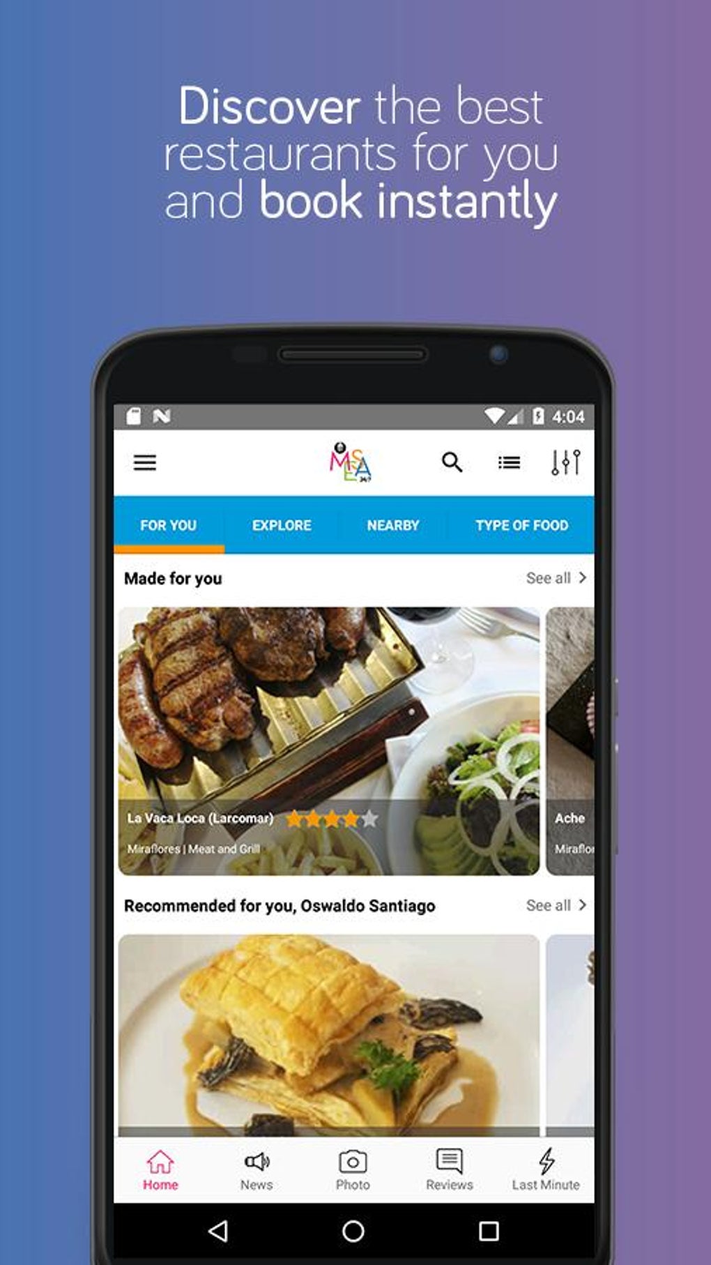 MESA 247 - Restaurants Reservations and Ordering для Android — Скачать