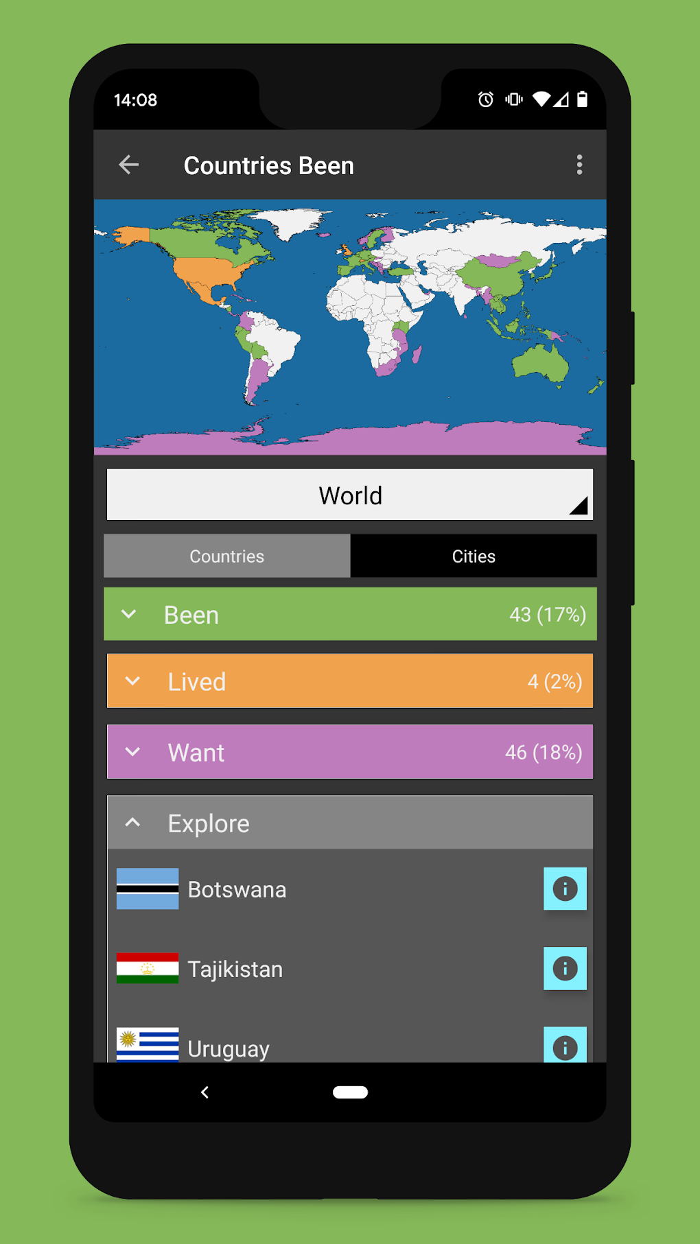 Countries Been: Visited Places Travel Map APK для Android — Скачать