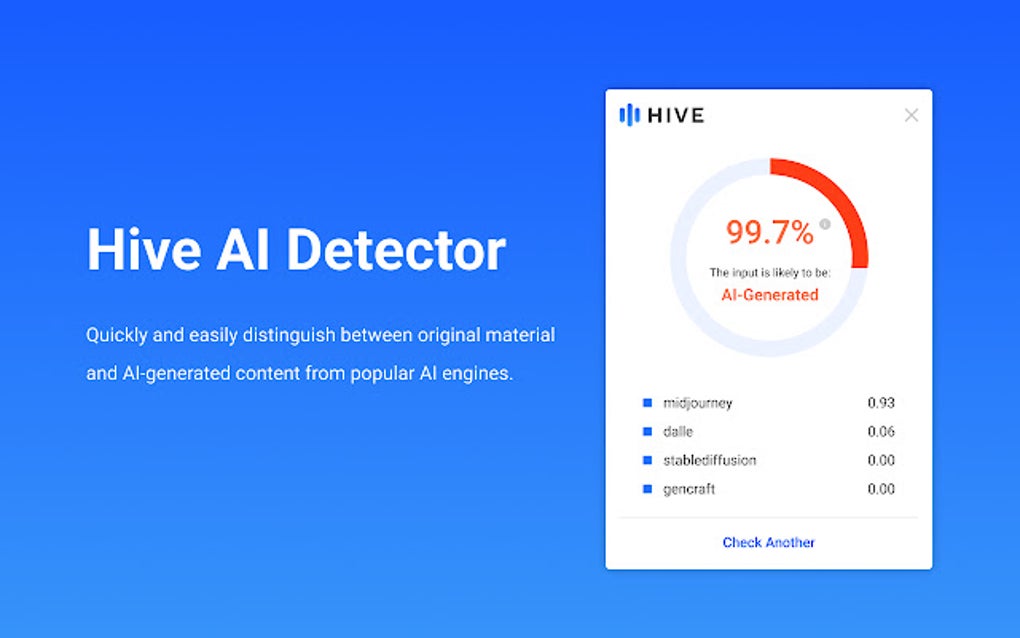 Hive AI Detector for Google Chrome - Extension Download